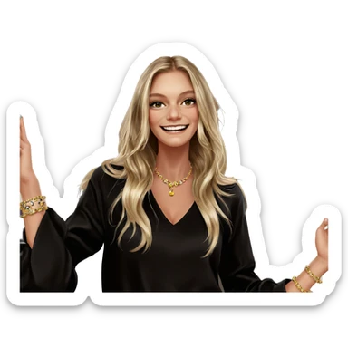 smiling girl with jewelry sticker