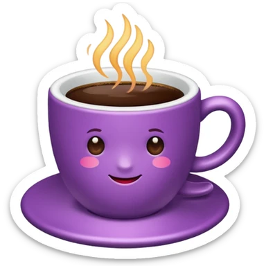 Create minimalist emoji in the style of Coffee Lover — a coffee shop and roastery brand.
Style: cozy, warm.
Colors — purple-pink range.
☕️ cup of coffee sticker