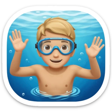 Underwater boy sticker
