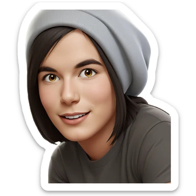 smiling girl in a hat sticker