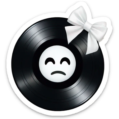  vinyl record with white bow sticker