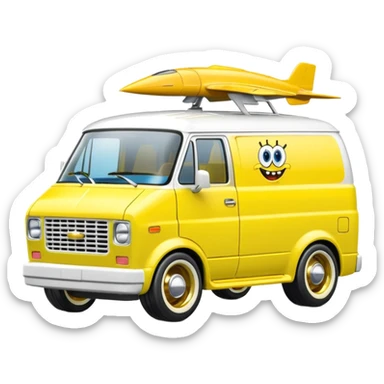 Hot wheels flying Premium SpongeBob 1985 Chevy Astro van  sticker