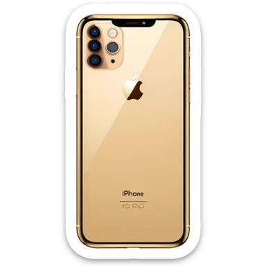 Gold border iPhone 16 Pro Max with no notch frontview sticker