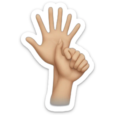 two hands firmly pressed together sticker