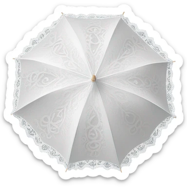 white lace umbrella sticker