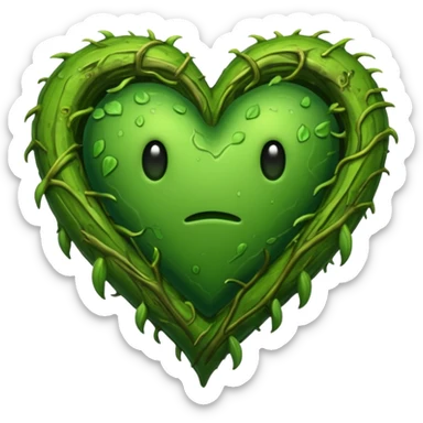Swamp green heart sticker