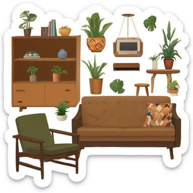 1970s living room sticker