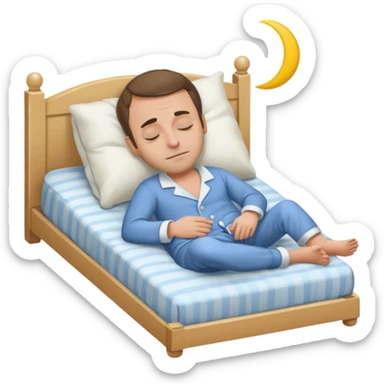 Macron qui dort dans sont lit sticker