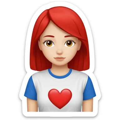 A girl with and “i love amir”t shirt sticker