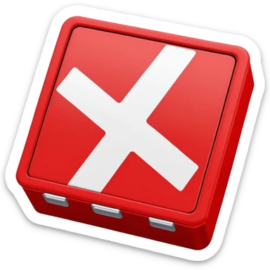 white x in red box sticker