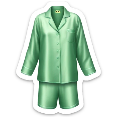 green silk pyjamas set sticker