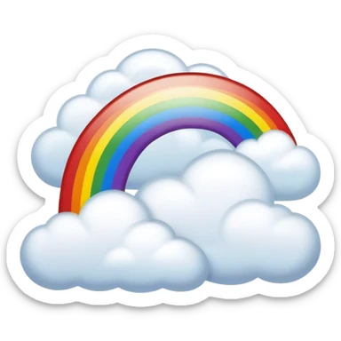 rainbow and clouds sticker