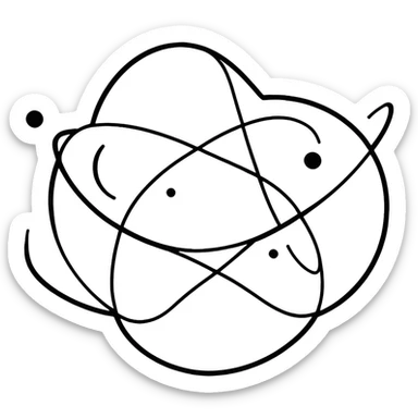 Symbolic representation of Pakistan's nuclear program with atom symbol and crescent sticker