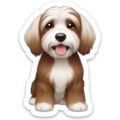 Havanese dog dark nose and face with brown body  sticker