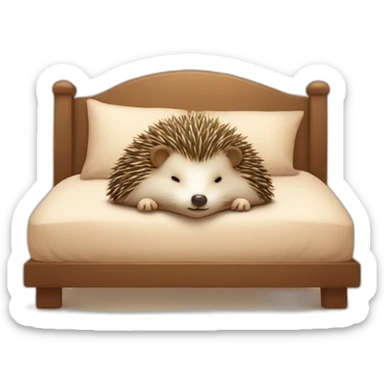 cute-sleep-hedgehog-on-his-pillow-in-his-bed sticker