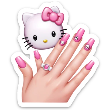 Cute hello kitty nails sticker