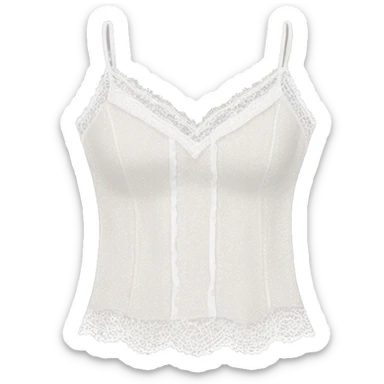 Realistic white lace camisole blouse top. sticker