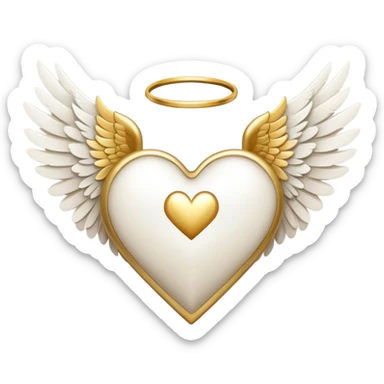 heart with angel wings sticker