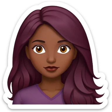 Dark Wine colored hair Latina long hair  sticker