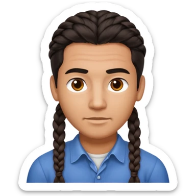 dark haired and braided man sticker