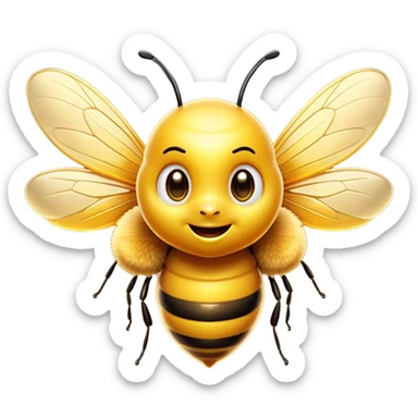 Cinematic Cheeky Bee Portrait Emoji, Head tilted dramatically with an exaggeratedly shocked expression, featuring a small, fuzzy body with wide, comically expressive eyes full of playful disbelief and animated, fluttering wings, Simplified yet hilariously expressive features, highly detailed, glowing with a slightly sassy golden glow, high shine, dramatic yet playful, stylized with an air of cheeky honey mischief, soft glowing outline, capturing the essence of a meme-worthy bee that looks ready to buzz its way into viral fame! sticker