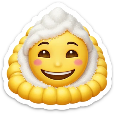 Smile emoji with a pile of salt infront sticker