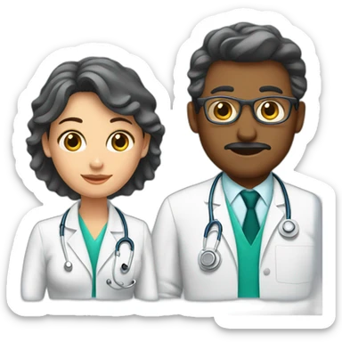 Neurologist and gynecologist in love sticker