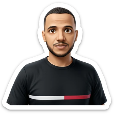 male with beard in black shirt sticker