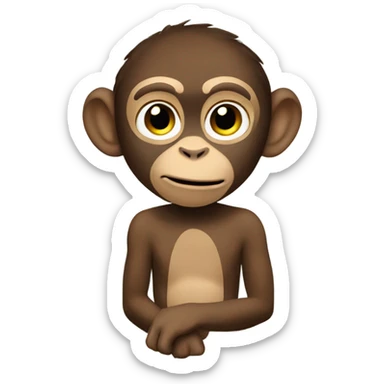 brown-haired meme monkey parody  sticker