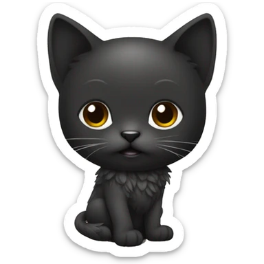 GATA NEGRA CQUETA HECHA EM DIBUJO SUJETA A UN ARMADOR NEGRONEGRO sticker