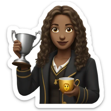 Hermione holds the winner's cup in her hand sticker
