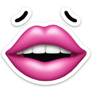 Pink kiss face sticker