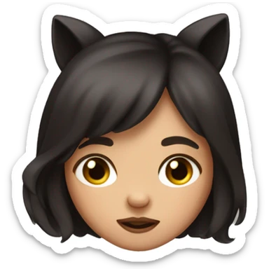 girl that looks like panther, with WERY BIG EYES AND NOSE, BROWN HAIR, BUT NOSE LIKE A PIG sticker