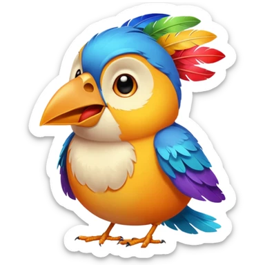 A bird singing Beautiful music sticker