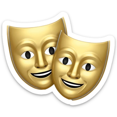 Two mask that is circling one is happy the other is sad sticker