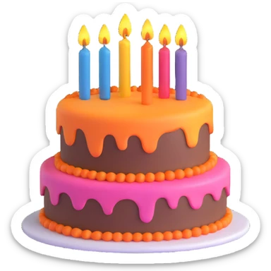 birthday cake with candles sticker