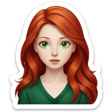 je veux un emoji femme rousse les yeux verts foncé et les cheveux plus longs  sticker