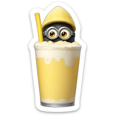 Gang member minion holding an banana milkshake sticker