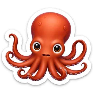 cute little octopus with red sticker