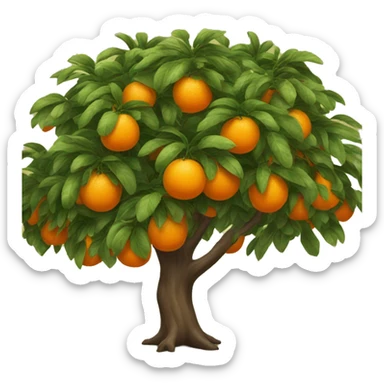 Beautiful orange tree sticker
