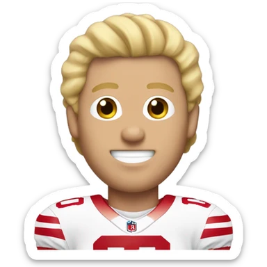 49ers fan man with blonde hair  sticker