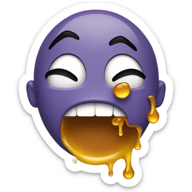 Emoji with honey coming out of mouth smiling sticker