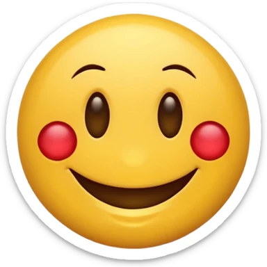 Smiley rond  qui rougis  parce qu’il est timide. Pas de sourire  sticker