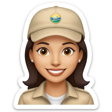 stylish latin-american woman wearing a cap and smiling sticker