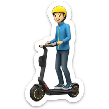 Trotinette électrique Segway avec personne sticker