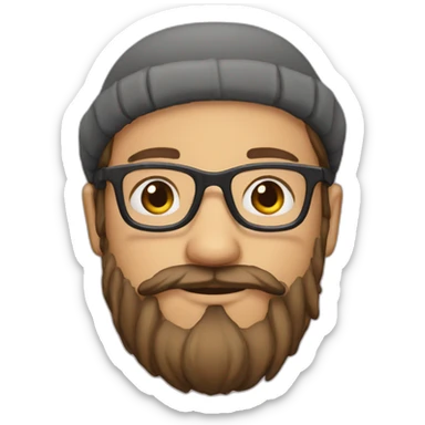 beard - beret - glasses sticker