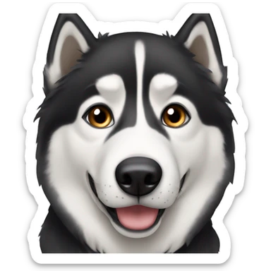 black and white old husky brown eyes sticker