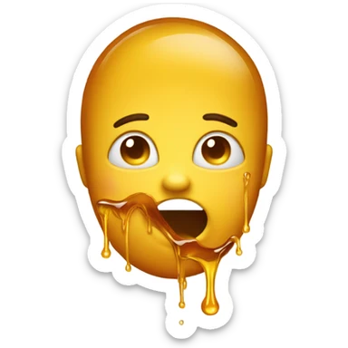 Emoji face with honey coming out of his mouth sticker