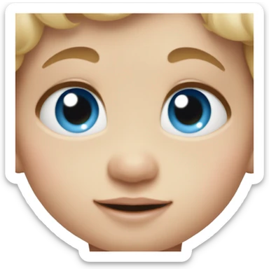 smiling baby with big blue eyes sticker