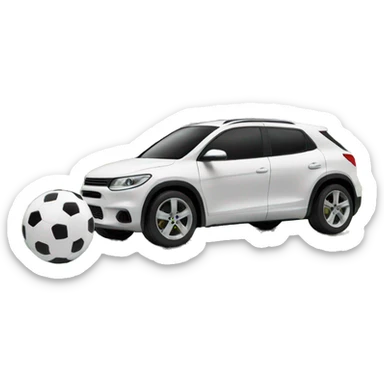car playing with a soccer in a stadium sticker